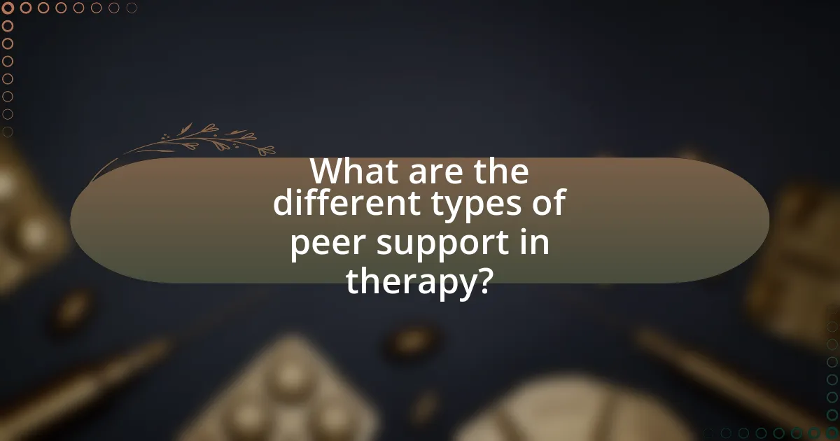 What are the different types of peer support in therapy?