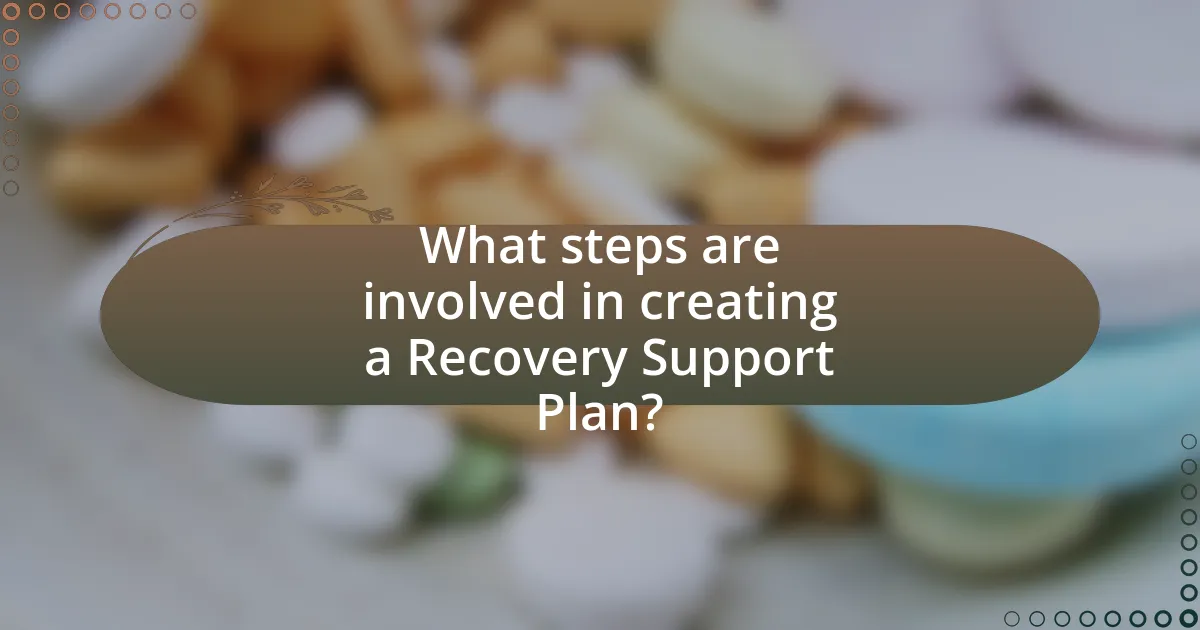 What steps are involved in creating a Recovery Support Plan?